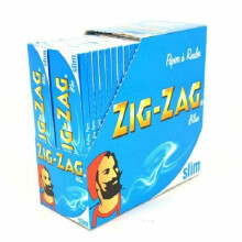 50 Booklets x ZIG ZAG Blue King Size Slim Rolling Paper - Full Box
