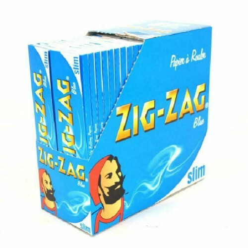 50 Booklets x ZIG ZAG Blue King Size Slim Rolling Paper - Full Box