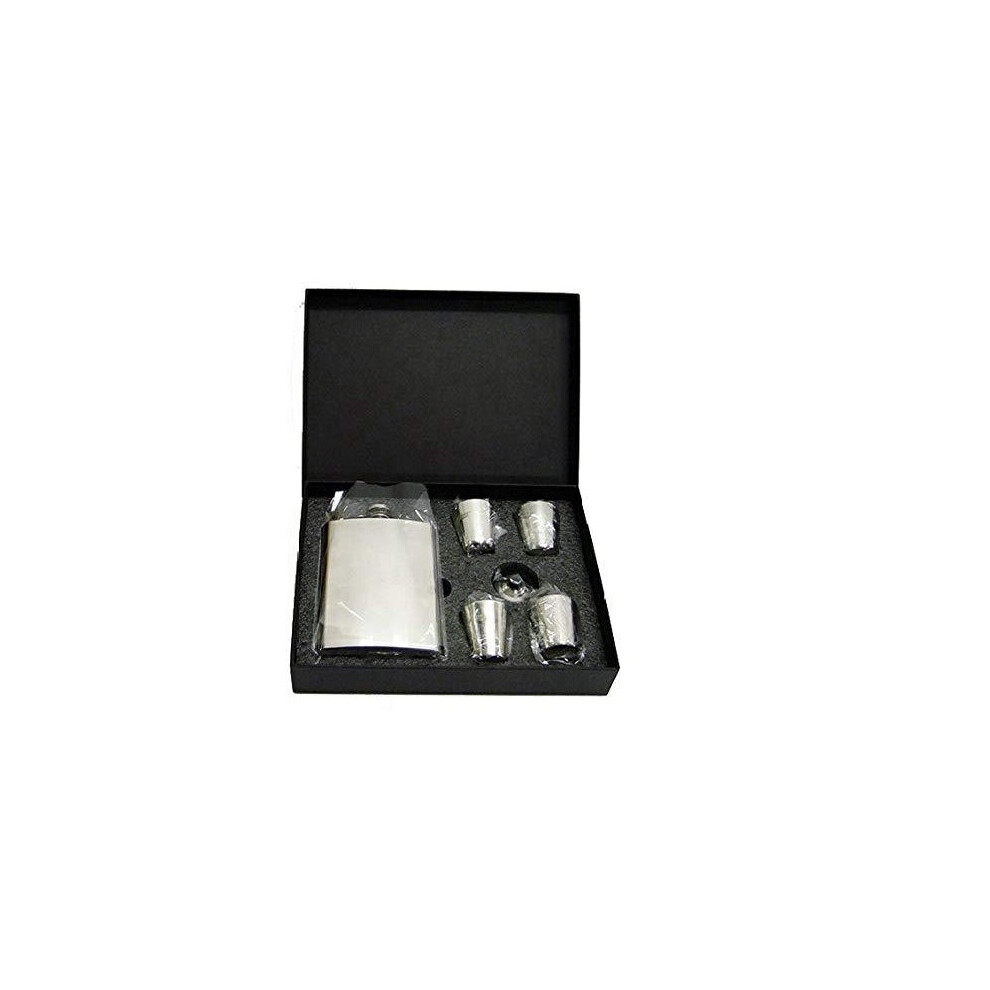 KAV Hip Flask Set with Gift Box 9 oz Hip Flask with Funnel & 4 Shot Cups | Stainless Steel Hip Flask, Hip Flask Gift Set + Funnel
