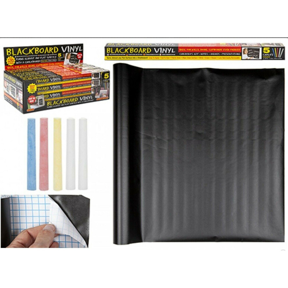 Self Adhesive Vinyl Blackboard Chalkboard with Chalks - Size 110cm x 45cm
