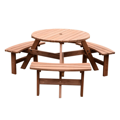 Outsunny Outsunny 6 Seater Wooden Picnic Table 1