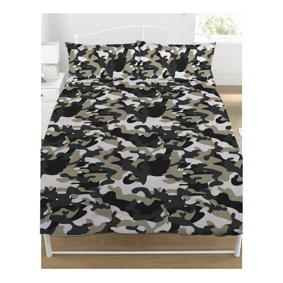 Grey Camo King Duvet Cover Set