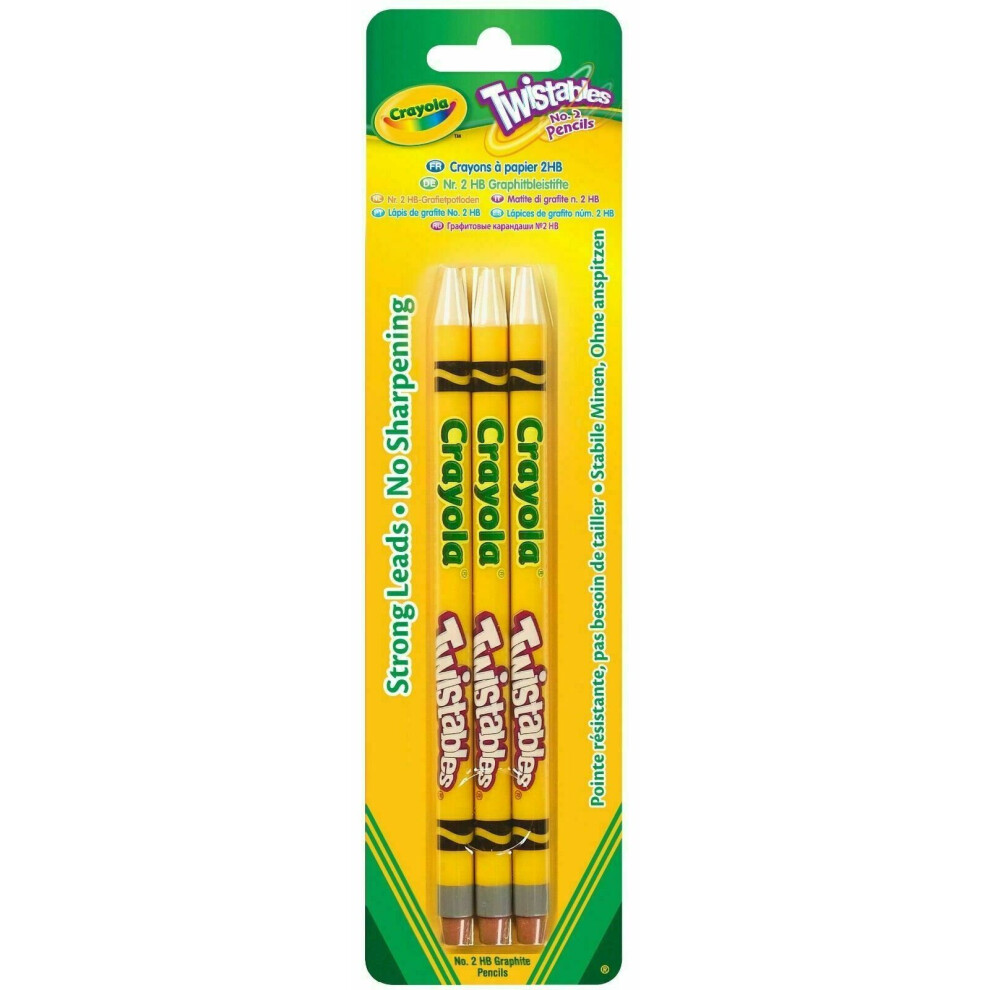 Crayola Twistables Pack Of 3 HB Pencils (NO. 2)