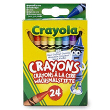CRAYOLA 523024 CLASSIC COLOR PACK CRAYONS, 24 COLORS/BOX