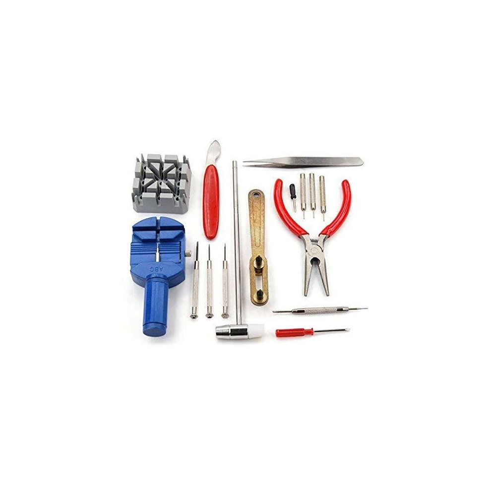 16 Piece Watch Repair Tool Kit Set/Pin and Back Remover/Wrist Strap Adjust