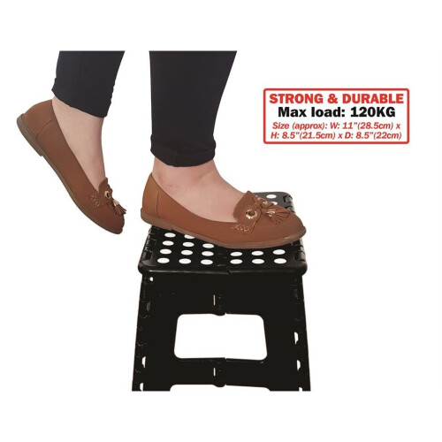 Black Plastic Folding Single Step | Motorhome Caravan or Home Mobility 1