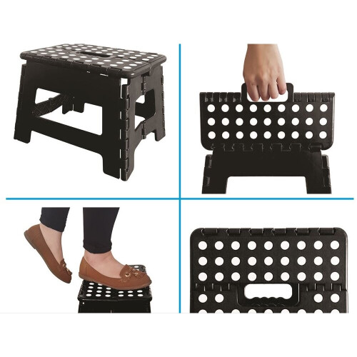 Black Plastic Folding Single Step | Motorhome Caravan or Home Mobility 2