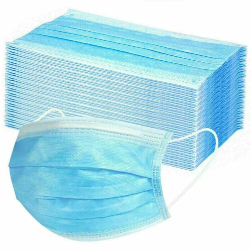 50pcs μάσκες προσώπου μίας χρήσης 3 στρώματα αδιάβροχη μάσκα προσώπου προστατευτική