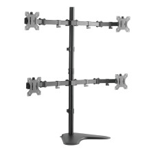 LogiLink Quad Monitor Bureau Stand Voet voor 4 LCD-schermen koudgewalst staal stevige Schermgrootte: 13"-32"