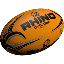 (4) Rhino Cyclone Rugby Ball Fluo Orange Size 3-5 (2020)