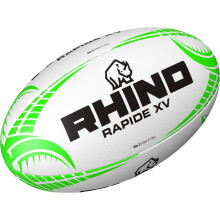 (3) Rhino Rapide XV Rugby Ball White Size 3-5 (2020)