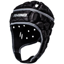 (Medium) Rhino Pro Head Guard Rugby Sports Players Head Protection Scrum Cap Helmet Black (2020)