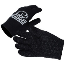 (Small/Medium) Rhino Pro Full Finger Stick Mitts Rugby Sport Player Hand Protection Glove Black (2020)