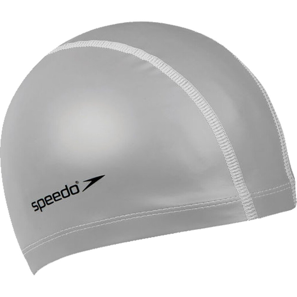 (Silver) Speedo Pace Swim Cap Adults Lycra Stylish Stitching Zero Tug Non-Slip Swim UK (2020)