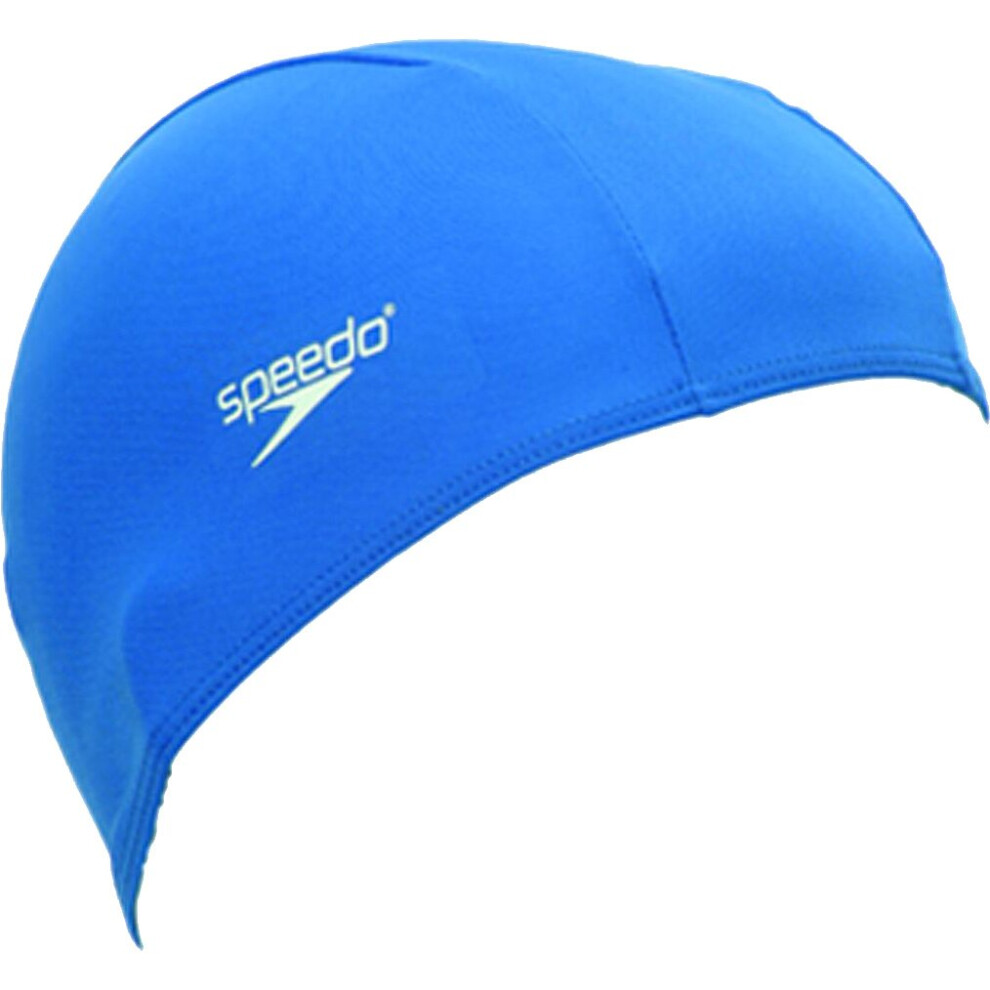 (Adult, Blue) Speedo Junior Adult Polyester Swimming Cap - 6 To 14 Years - Various Colours New (2020)