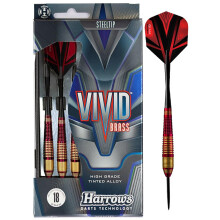 (22g Red) Harrows Vivid Brass Steel Tip Darts - 21g, 22g, 23g, 25g (2020)