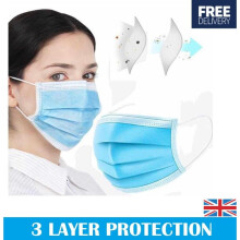 15x Mascarillas quirúrgicas desechables de protección de 3 capas, grado médico