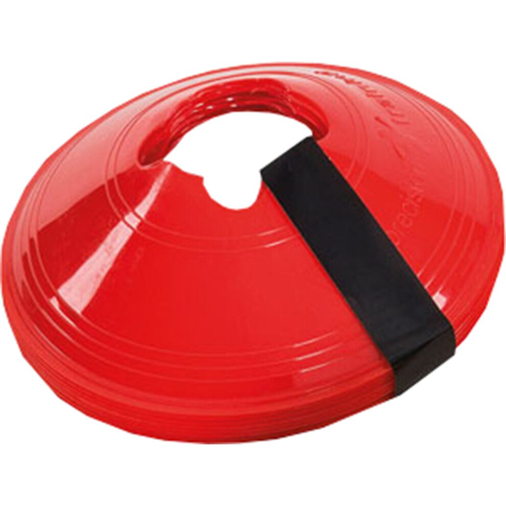 (Red) Precision Field Marker Saucer Cones Soccer Football Agility Training Set Of 10 (2020)