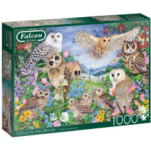 Jumbo Falcon de Luxe Owls in the Wood 1000 Piece Jigsaw Puzzle