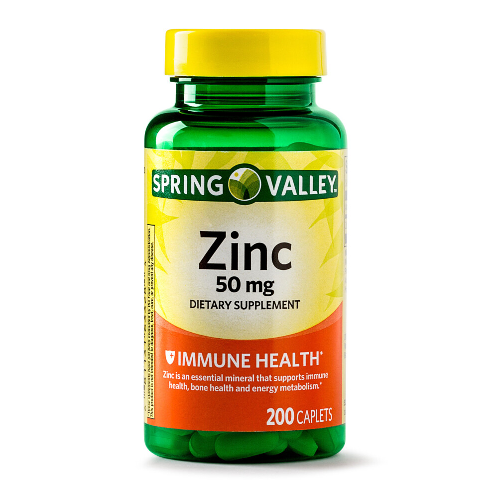 Spring Valley Zinc 50 mg Immune Health Support, 200 Caplets