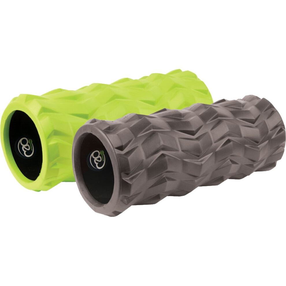 (Black) Fitness Mad Workout Exercise PHYSIO Trigger Point Message Tread Roller 32x13cm (2020)