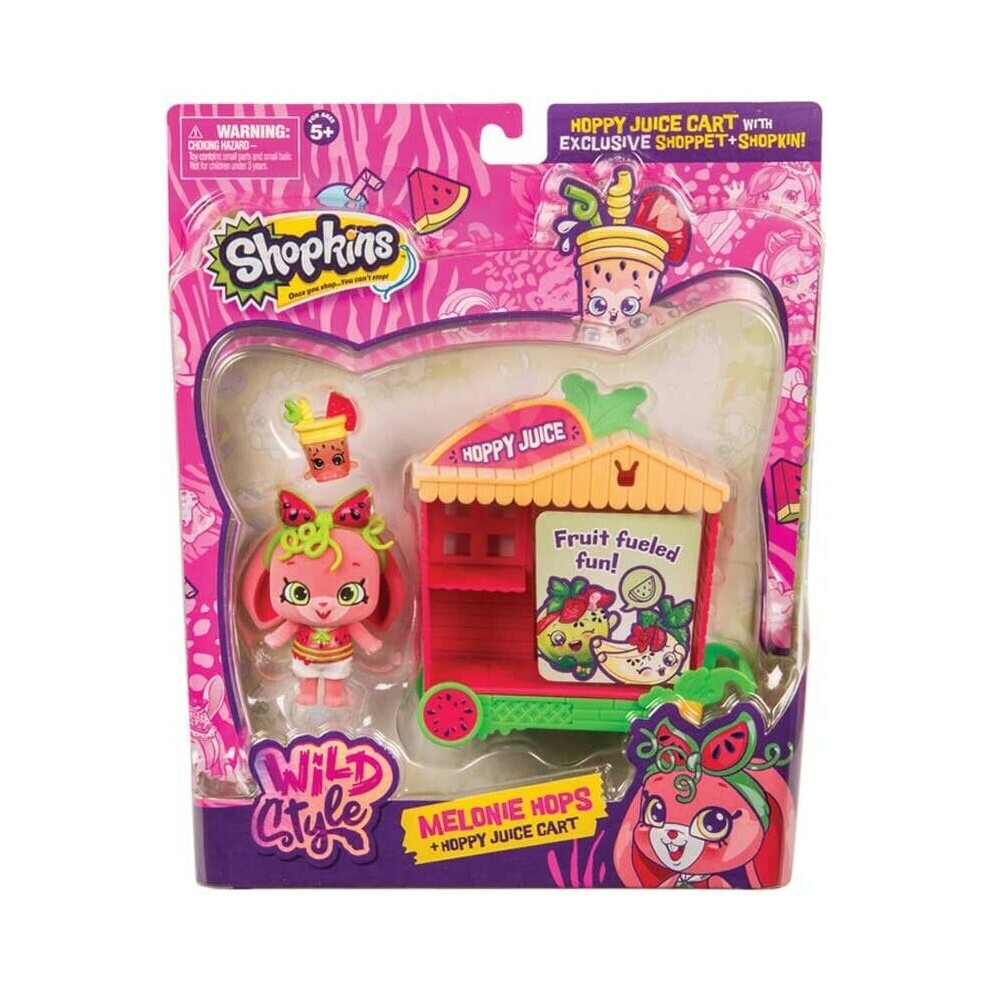 SHOPKINS SHOPPETS DELUXE PACK - MELONIE HOPS AND HOPPY JUICE CART