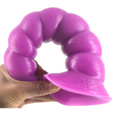 (Purple) Silicone Anal Beads Butt Plug Adult Pleasure Suction Cup Dildo Sex Toy