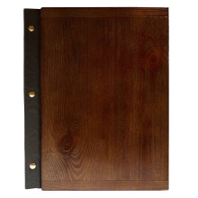 (No) Menu Wooden Holder Cover Restaurant Logo Engraving