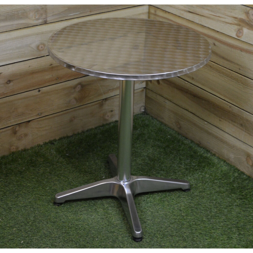 60cm Round Aluminium Outdoor Bistro Table With Patterned Metal Top