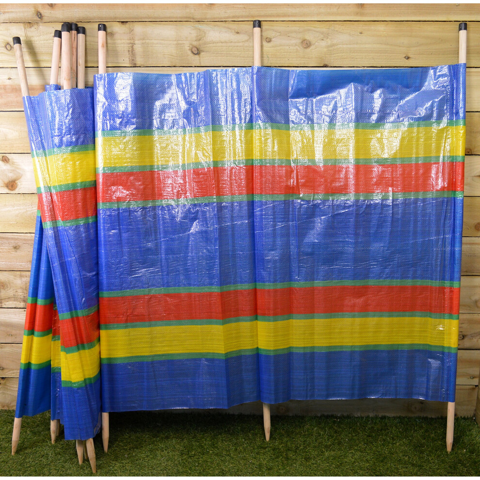 15.2ft (4.6m) Long 1m High 8 Pole Beach / Camping Windbreak / Wind Break