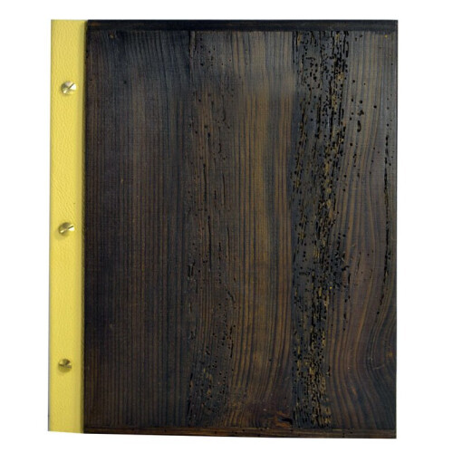 (No) Menu A4 Wooden Holder Cover Restaurant Engraving 2