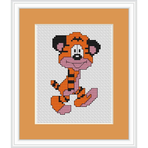 Tiger Cross Stitch Kit - Luca S - Beginner 6cm x 9.5cm
