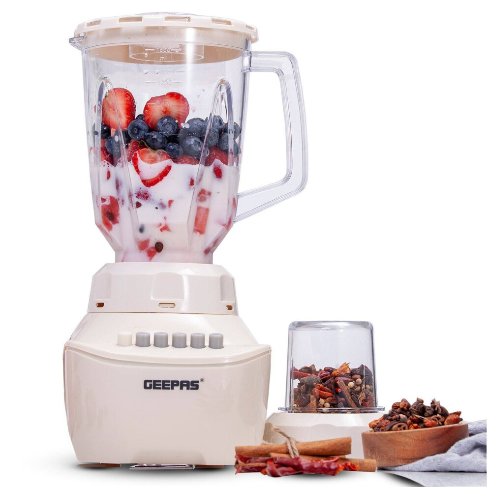 Geepas 400W Jug Blender 1.5L Smoothie Maker Processor Juicer Multi-Blender with Coffee/Spice Grinder Mill Milkshake Maker