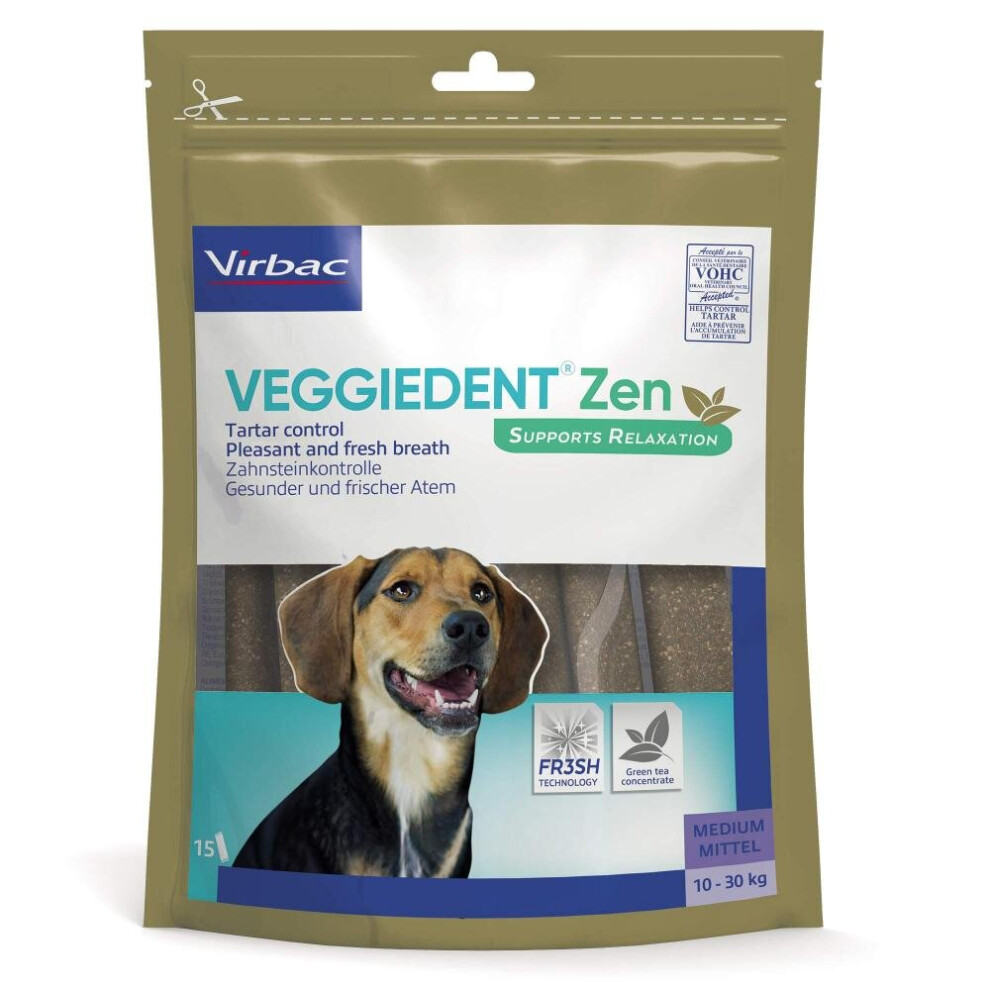 Virbac Veggie Dent ZEN Dog Chews Med