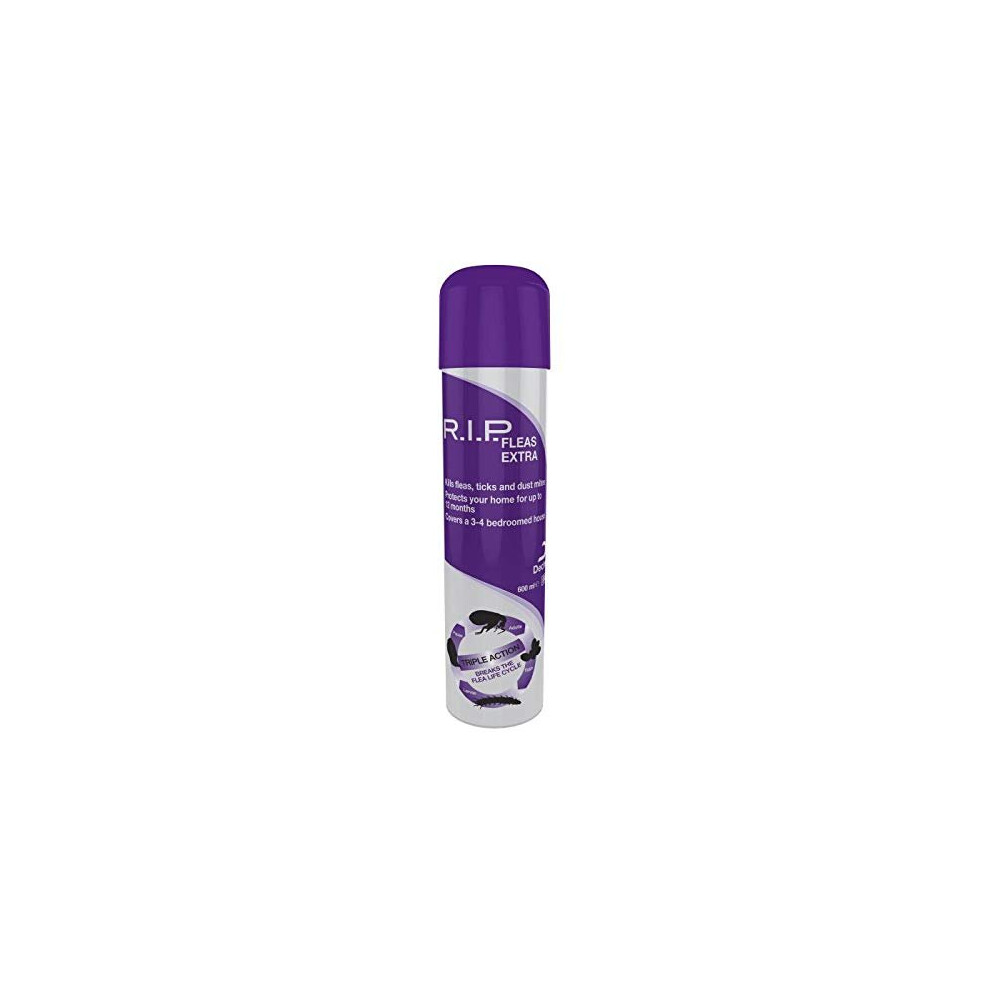Dechra Limited Rip Household Flea Killer Spray Aerosol Animal Dog Cat Protection 600Ml