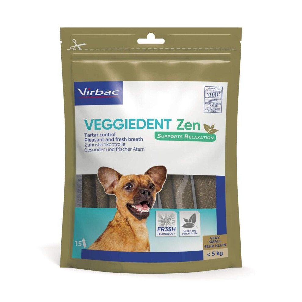 Virbac Veggie Dent ZEN Dog Chews Xsml