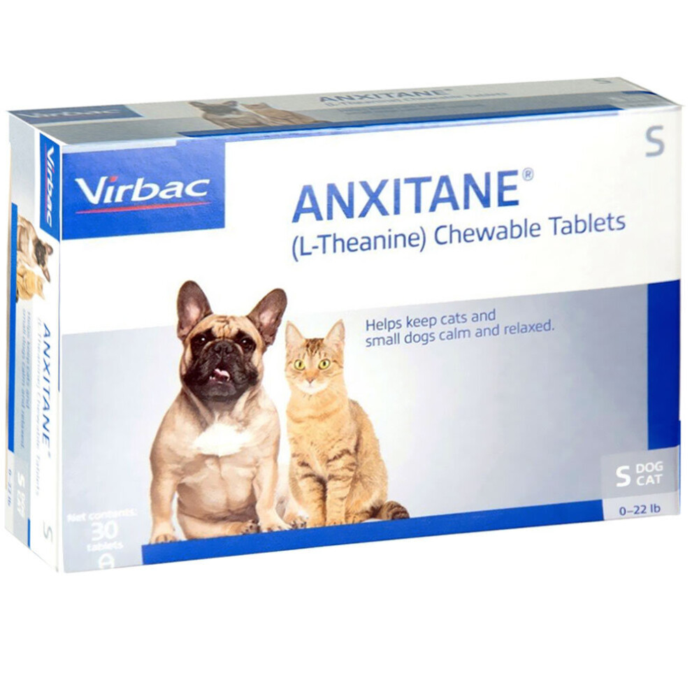 Anxitane 30 Chewable Tablets For Small Dogs Cats < 10.1kg Anxiety Stress Relief