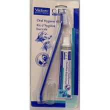 Virbac Poultry Flavour Toothpaste Kit for Dogs - 70g Paste, Fingerbrush, Dual-Ended Toothbrush & Oral Hygiene Guide