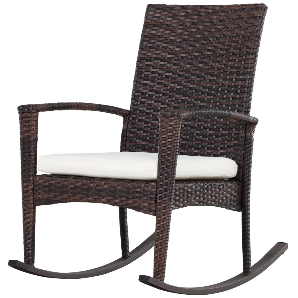 Outsunny Rattan Rocking Chair