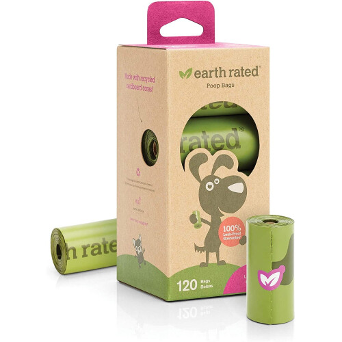 Earth Rated, Hundekotbeutel mit Griff, Lavendel, 120 Griffbeutel