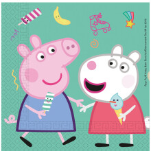 Tischserviette - PROCOS - Peppa Pig - Mehrfarbig - 20 Servietten - 33x33 cm