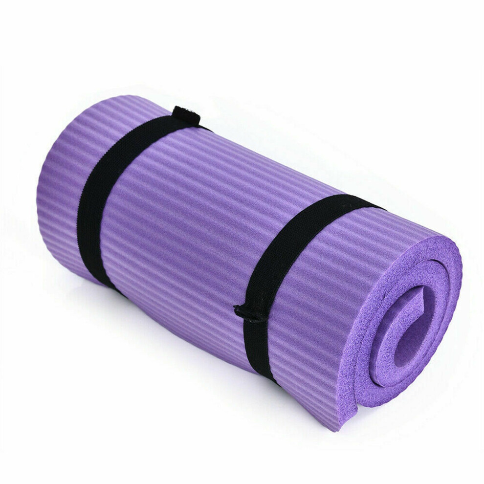 BalanceFrom Fitness All Purpose Extra Thick Non Slip High Density Anti Tear  Exercise Yoga Mat with Knee Pad and Carrying Strap, Purple