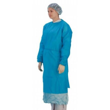 Premier Disposable Long Sleeved Gown, Stockinette Cuffs, Blue, Pack of 50 (5519)