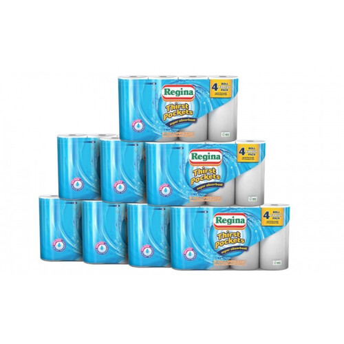 Regina Regina Thirst Pockets Kitchen Towel - 12 rolls
