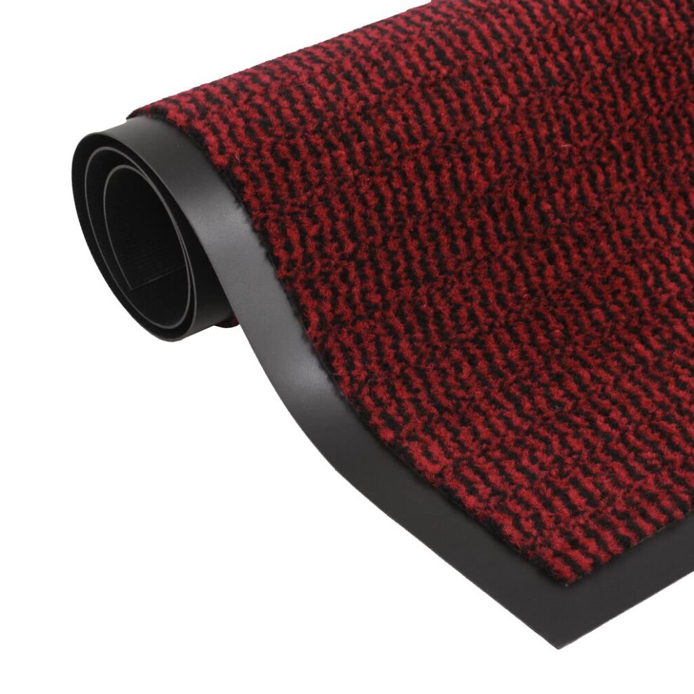 vidaXL Dust Control Mat Rectangular Tufted 60x90cm Red Welcome Carpet Rug