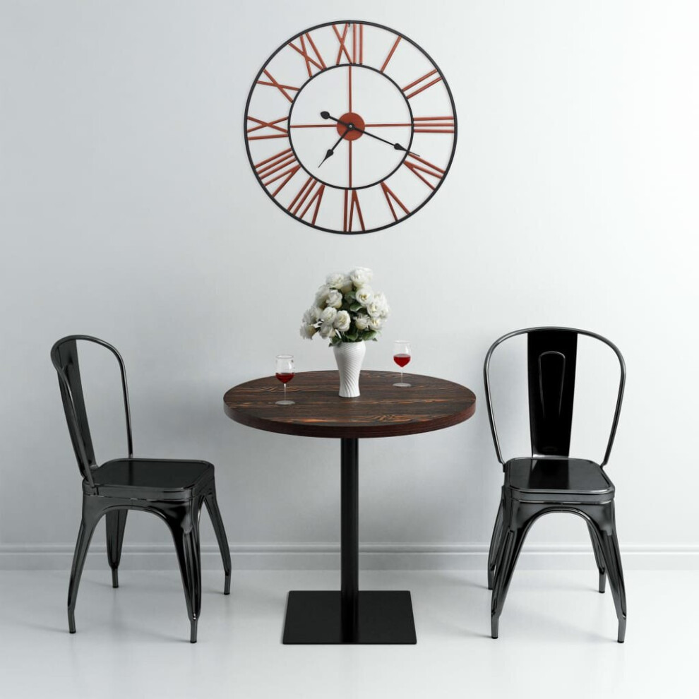 Vidaxl Wall Clock Metal 58Cm Red Round Decorative Wall Clock Analog Clock