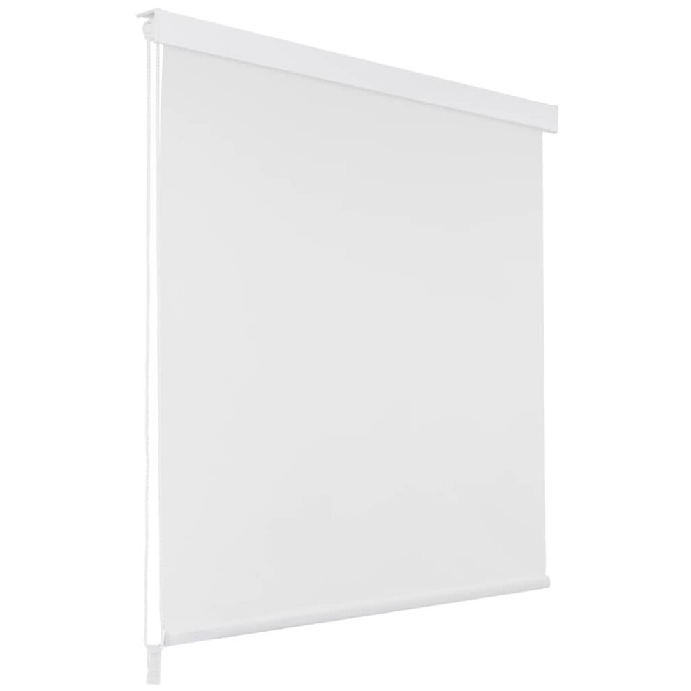 vidaXL Shower Curtain Roller Blind 80x240cm White Bathroom Accessory Divider