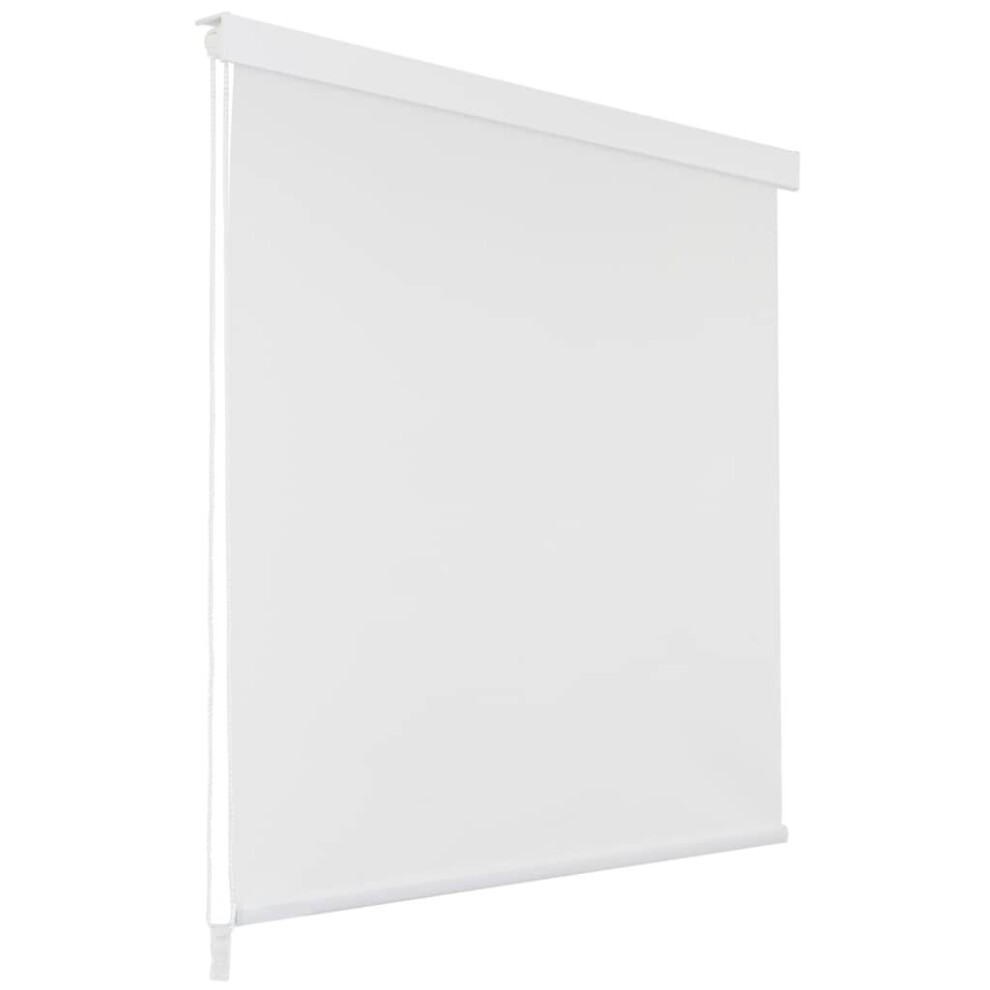 vidaXL Shower Curtain Roller Blind 100x240cm White Bathroom Accessory Divider