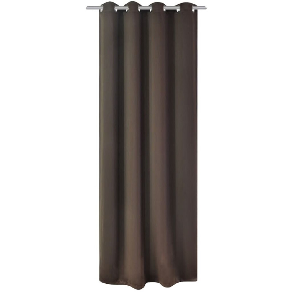 vidaXL Blackout Curtain with Metal Eyelets 270x245 cm Brown Window Drapes Home