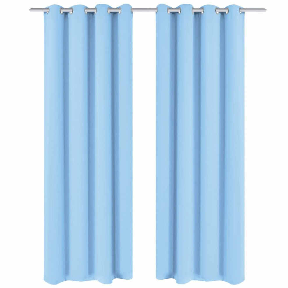 vidaXL 2x Blackout Curtains with Metal Eyelets 135x245 cm Turquoise Pelmets